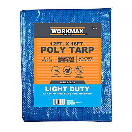 12 ft x 16 ft Blue Light Duty Poly Tarp