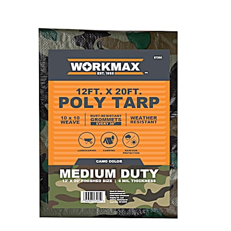 12 ft x 20 ft Camo Medium Duty Poly Tarp