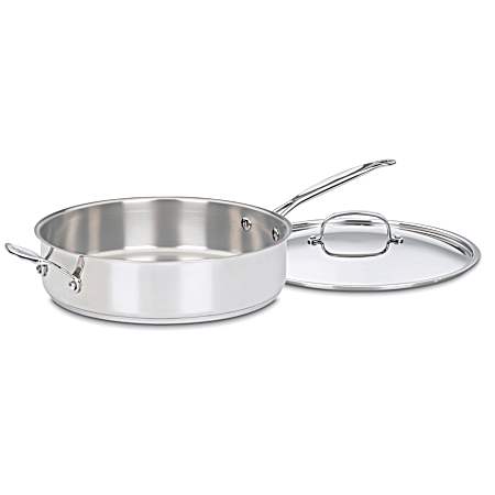 Chef's Classic™ Stainless 5.5 Quart Sauté Pan with Helper Handle & Cover
