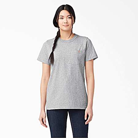 Women's Fig Heather Heavyweight Pocket Short Sleeve Shirt