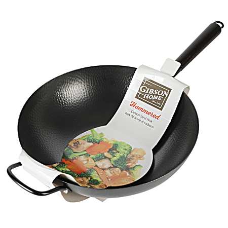 13.5 in Stargaze Hammered Carbon Steel Wok - Black