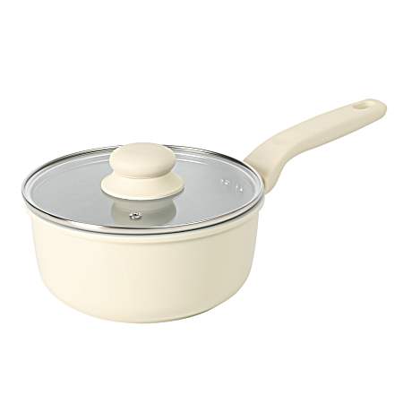 Barnsdall 2 Qt Aluminum Saucepan with Lid - Linen Grey