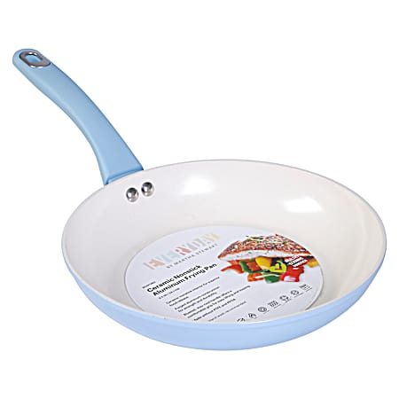 9.5 in Ceramic Non-Stick Aluminum Frying Pan - Soft Blue