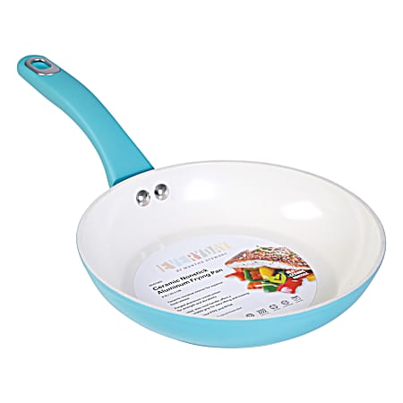 8 in Ceramic Non-Stick Aluminum Frying Pan - Teal