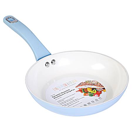 8 in Ceramic Non-Stick Aluminum Frying Pan - Soft Blue