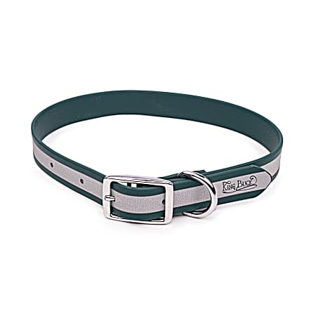 Waterproof Soft-Touch Reflective Dog Collar with D Ring - Deep Teal