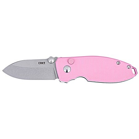 Squid™ Button Lock Folding EDC Pocket Knife - Rose Quartz