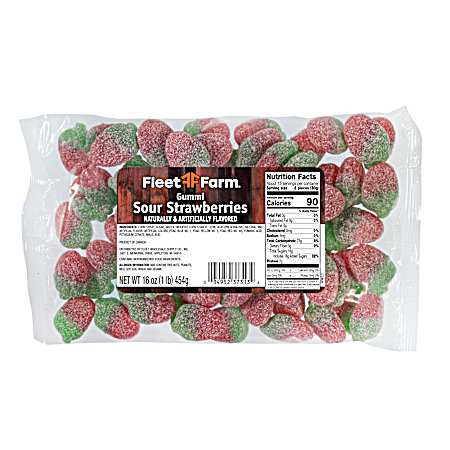 16 oz Gummi Sour Strawberries