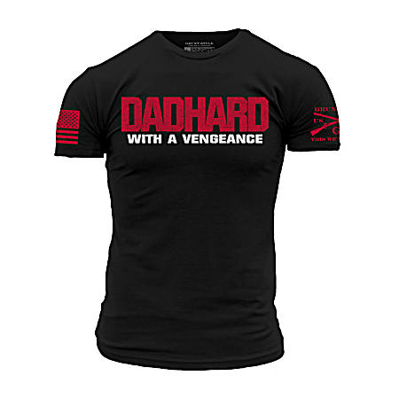 Men's Black Dad Hard Short Sleeve Shirt