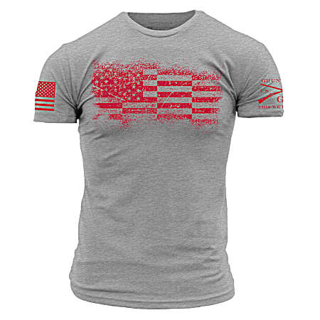 Men's Dark Heather Gray Bar Flag Short Sleeve Shirt