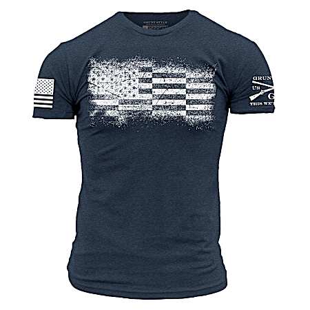 Men's Midnight Navy Bar Flag Short Sleeve Shirt