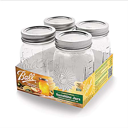 Limited Edition Sunshine Pint Mason Jar - 4 Pk