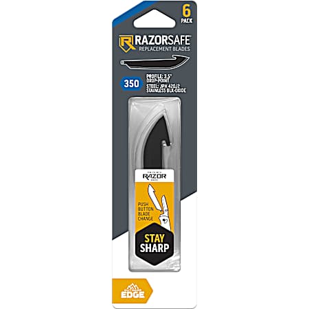3.5 Drop-Point Razorsafe Replacement Blades - 6 Pk