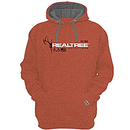 Men's Burnt Orange Dark Heather Logo Hoodie