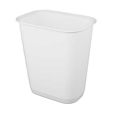 9 Gal. Rectangular Wastebasket - White