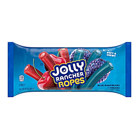 10 oz Ropes Blue Raspberry and Cherry Flavored Candy Bag