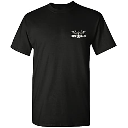 Men's Black We Are Not Descended Flag Short Sleeve Shirt