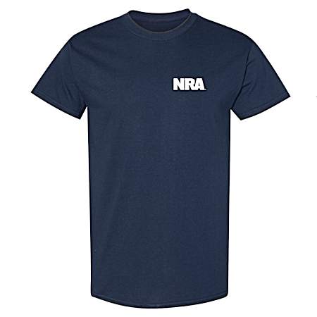 Men's Navy Distressed Flag Short Sleeve Shirt