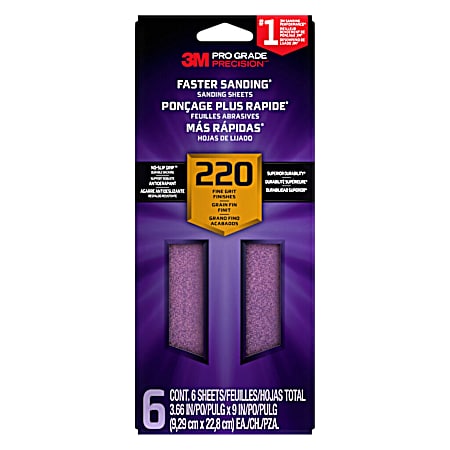 Pro Grade Precision™ Faster Sanding Sheets 220 Grit Fine - 6 Pk