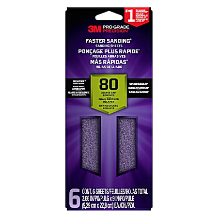 Pro Grade Precision™ Faster Sanding Sheets 80 Grit Coarse - 6 Pk