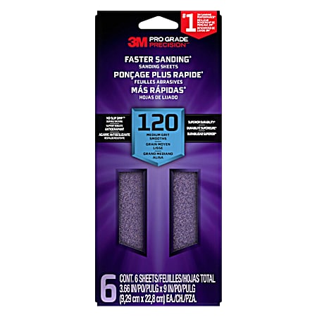 Pro Grade Precision™ Faster Sanding Sheets 120 Grit Medium - 6 Pk