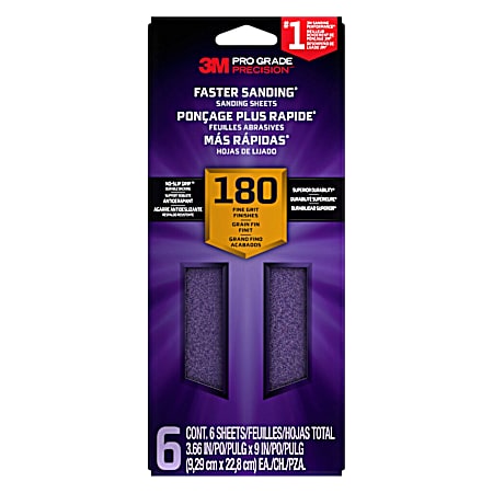 Pro Grade Precision™ Faster Sanding Sheets 180 Grit Fine - 6 Pk