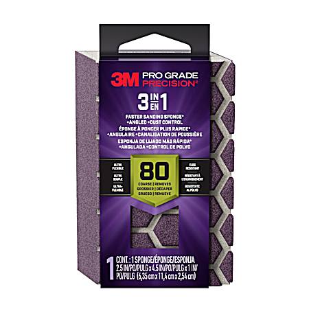 Pro Grade Precision™ 3-in-1 Sanding Sponge 80 Grit Coarse