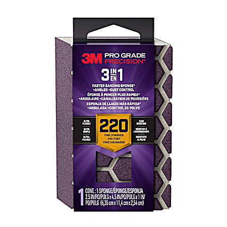Pro Grade Precision™ 3-in-1 Sanding Sponge 220 Grit Fine