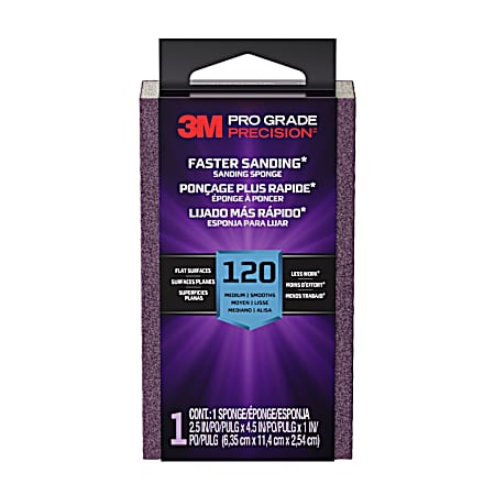 Pro Grade Precision™ Faster Sanding Block Sponge 120 Grit Medium