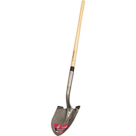48 in Round-Point Shovel Extended Steps Hardwood Handle