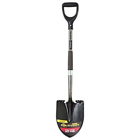 30 in Round-Point Shovel Extended Steps Poly D-Handle