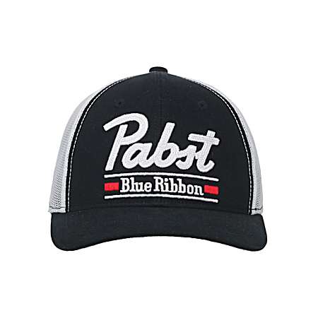 Men's Navy/White Wordmark Logo Trucker Cap
