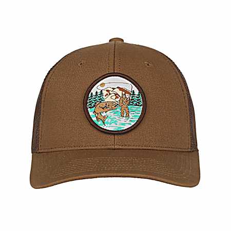 Men's Brown/Black Sasquatch Hooked Fishing Trucker Cap