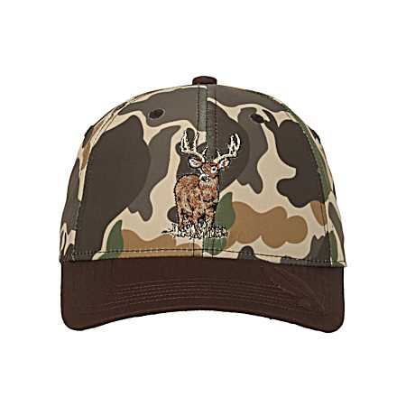 Men's Camo Deer Front Logo Trucker Cap