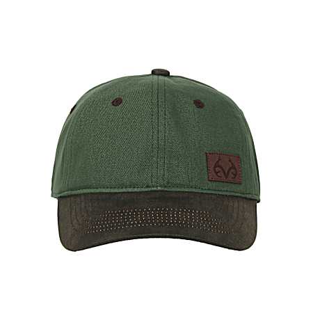 Men's Green/Brown Suede Patch Logo Cap