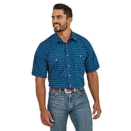 Men's Turquoise Cross 20X Competition Advanced Western Snap Front Short Sleeve Shirt