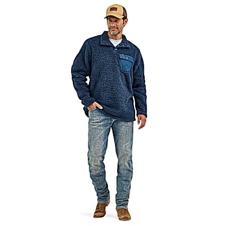 Men's Moonlight Blue Quarter Snap Sherpa Pullover