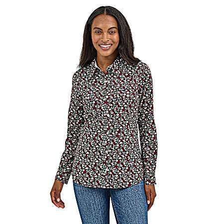 Women's Port Floral Western Slim Snap Front Long Sleeve Shirt