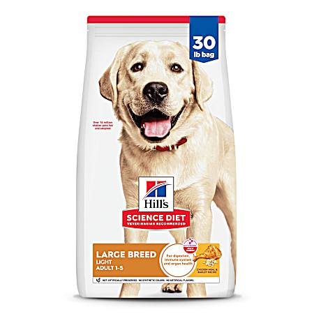 Science Diet Adult 1-5 Light Large Breed Chicken Meal & Barley Dry Dog Food, 30 lbs