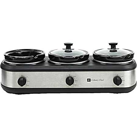 ReadyCook 2.5 Qt Stainless Steel Triple Slow Cooker
