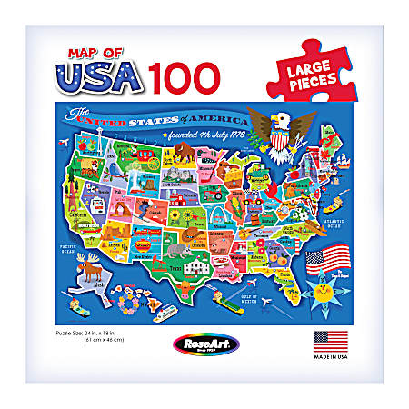 100 Pc United States Map Jigsaw Puzzle