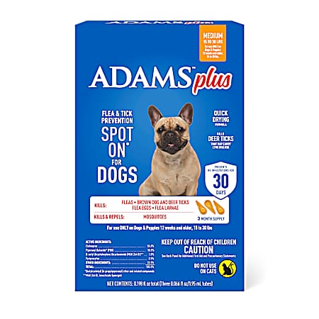 Medium Flea & Tick Prevention Spot On for Dogs - 3 Pk