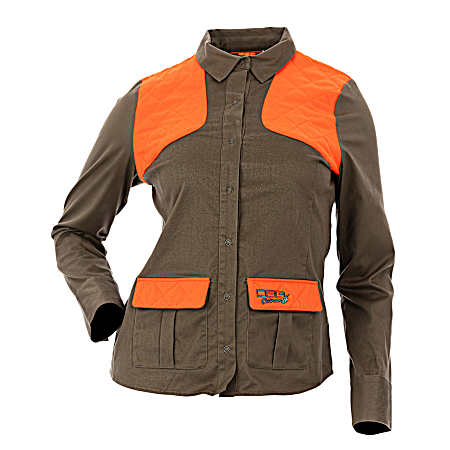 Women's Blaze Orange/Stone Upland Snap Long Sleeve Shirt