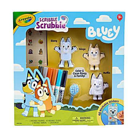 Scribble Scrubbie Bluey Deluxe 3 ct Pack