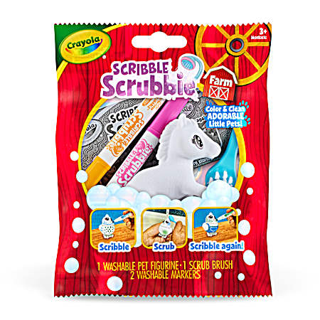 Scribble Scrubbie Surprise Farm Animal Toy