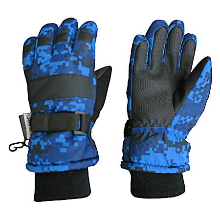 Kids' Blue Camo Thinsulate Gloves