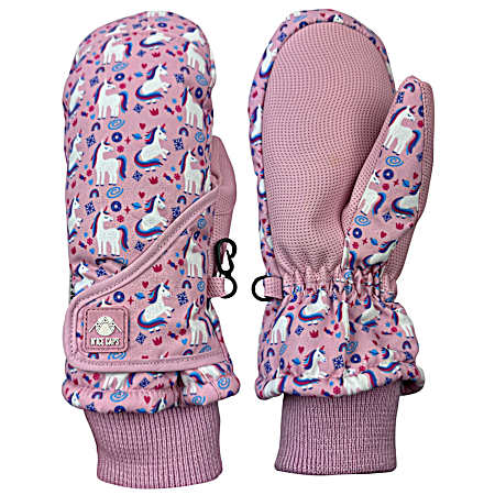 Toddler's Pink Unicorn Mittens