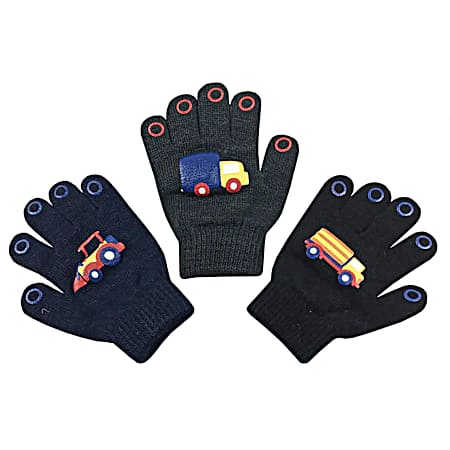 Kids' Trucks Magic Stretch Gloves - Assorted 3 Pk
