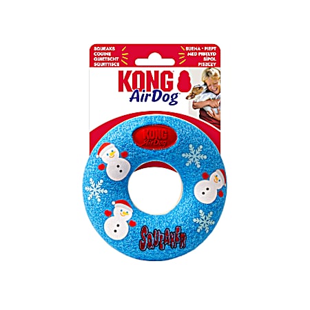Holiday AirDog Donut Ball Dog Toy Md Blue