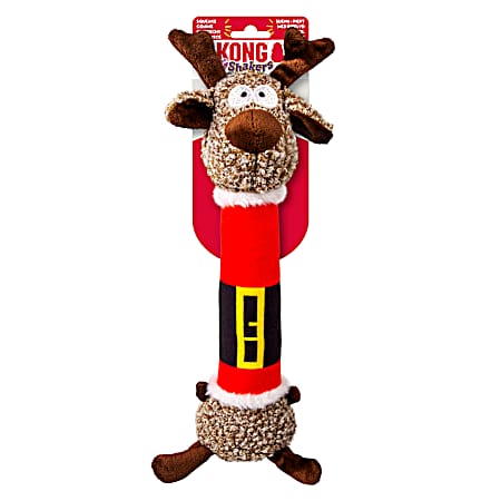 Holiday Shakers Luvs Reindeer Dog Toy Md Red